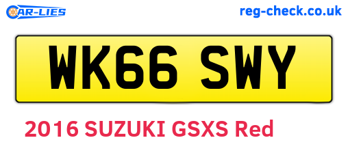 WK66SWY are the vehicle registration plates.