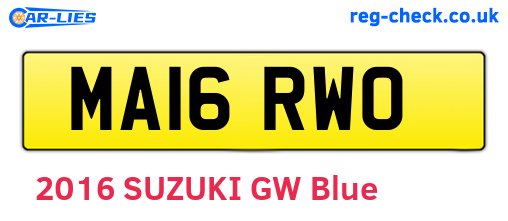 MA16RWO are the vehicle registration plates.