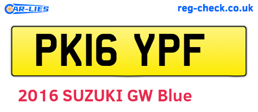PK16YPF are the vehicle registration plates.