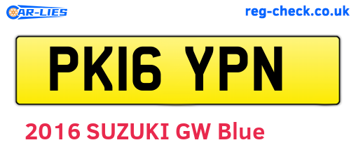 PK16YPN are the vehicle registration plates.