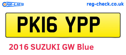 PK16YPP are the vehicle registration plates.