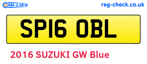 SP16OBL are the vehicle registration plates.