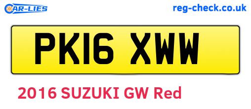 PK16XWW are the vehicle registration plates.