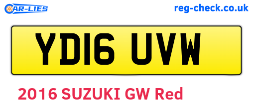 YD16UVW are the vehicle registration plates.