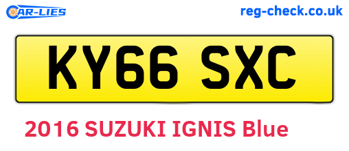 KY66SXC are the vehicle registration plates.