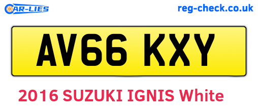 AV66KXY are the vehicle registration plates.