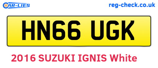 HN66UGK are the vehicle registration plates.
