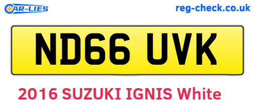 ND66UVK are the vehicle registration plates.