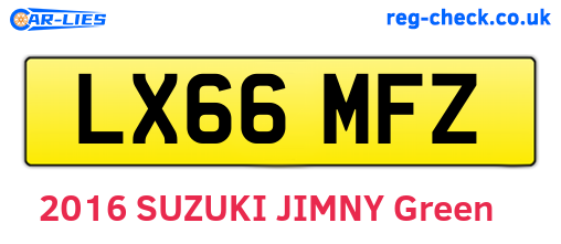 LX66MFZ are the vehicle registration plates.