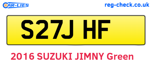 S27JHF are the vehicle registration plates.