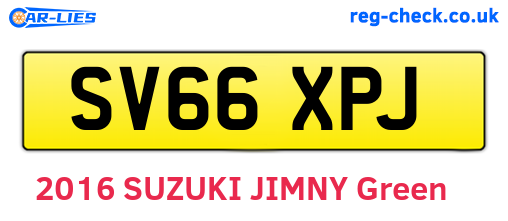 SV66XPJ are the vehicle registration plates.