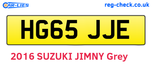 HG65JJE are the vehicle registration plates.