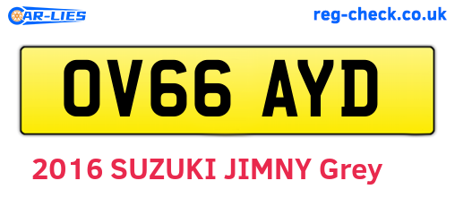 OV66AYD are the vehicle registration plates.