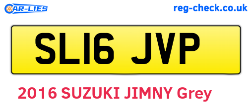 SL16JVP are the vehicle registration plates.