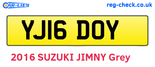 YJ16DOY are the vehicle registration plates.