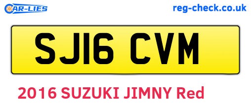 SJ16CVM are the vehicle registration plates.
