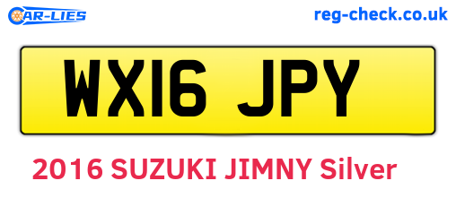 WX16JPY are the vehicle registration plates.