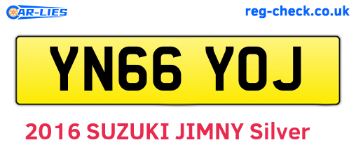 YN66YOJ are the vehicle registration plates.