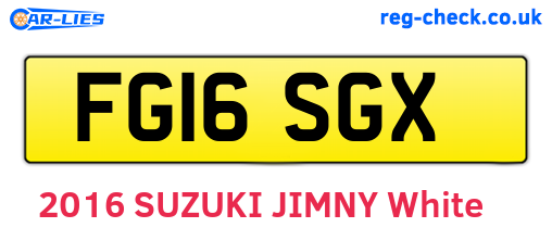FG16SGX are the vehicle registration plates.