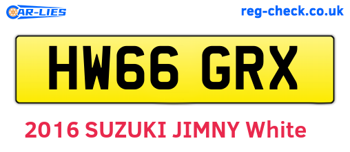 HW66GRX are the vehicle registration plates.