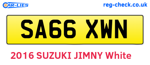 SA66XWN are the vehicle registration plates.