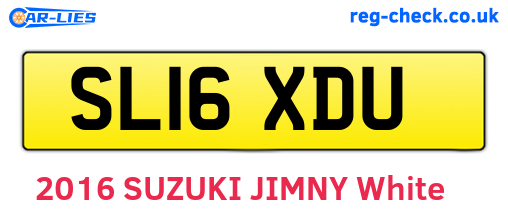 SL16XDU are the vehicle registration plates.