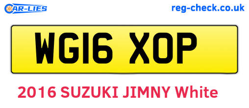 WG16XOP are the vehicle registration plates.