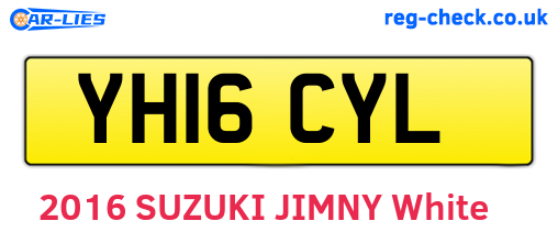 YH16CYL are the vehicle registration plates.