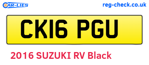 CK16PGU are the vehicle registration plates.