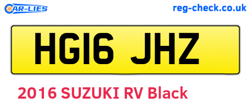 HG16JHZ are the vehicle registration plates.
