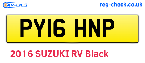 PY16HNP are the vehicle registration plates.