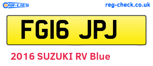 FG16JPJ are the vehicle registration plates.