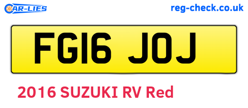 FG16JOJ are the vehicle registration plates.