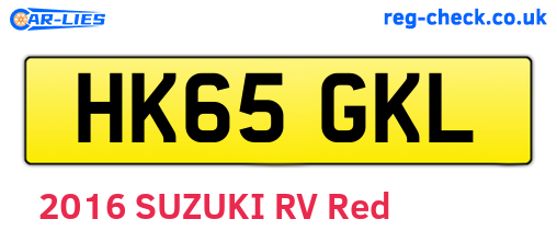 HK65GKL are the vehicle registration plates.
