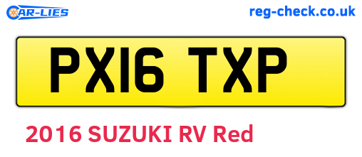 PX16TXP are the vehicle registration plates.
