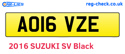 AO16VZE are the vehicle registration plates.