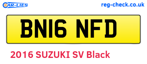 BN16NFD are the vehicle registration plates.