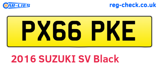 PX66PKE are the vehicle registration plates.