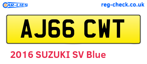 AJ66CWT are the vehicle registration plates.