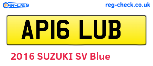 AP16LUB are the vehicle registration plates.