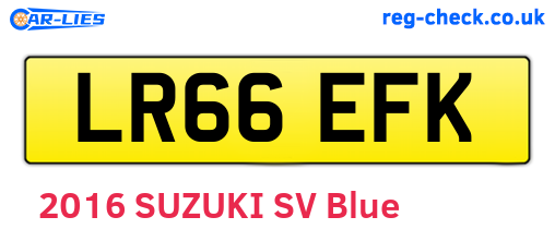 LR66EFK are the vehicle registration plates.