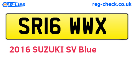 SR16WWX are the vehicle registration plates.