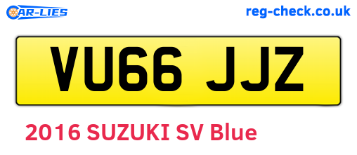 VU66JJZ are the vehicle registration plates.