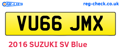 VU66JMX are the vehicle registration plates.