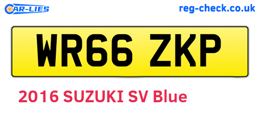 WR66ZKP are the vehicle registration plates.