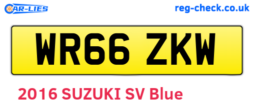 WR66ZKW are the vehicle registration plates.