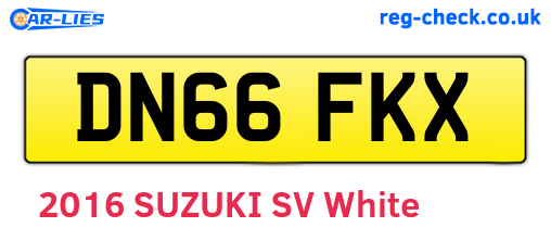 DN66FKX are the vehicle registration plates.