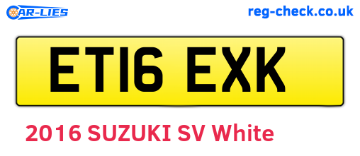 ET16EXK are the vehicle registration plates.