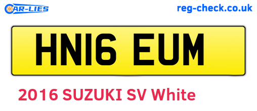 HN16EUM are the vehicle registration plates.