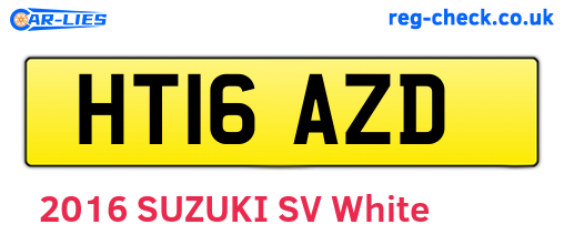 HT16AZD are the vehicle registration plates.